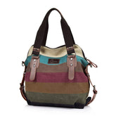CHEREEKI Womens Handbag, Multicolor Canvas Large Casual Tote Hobo and Shoulder Bag for Shopping and Travel (Multicolor)